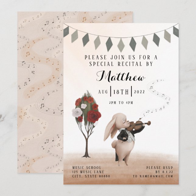 Inbjudan till Violin-skäl (Fram/baksida)