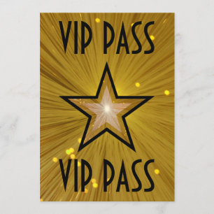 Inbjudan till VIP PASS i Guld Star svart