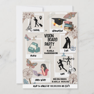 Inbjudan till Vision Board Party, Dream vision Inv