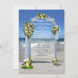 Inbjudan till vit ros Beach Wedding Shower