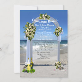 Inbjudan till vit ros Beach Wedding Shower