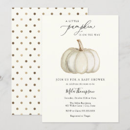 Inbjudan till Vita och Guld Pumpkin Baby Shower