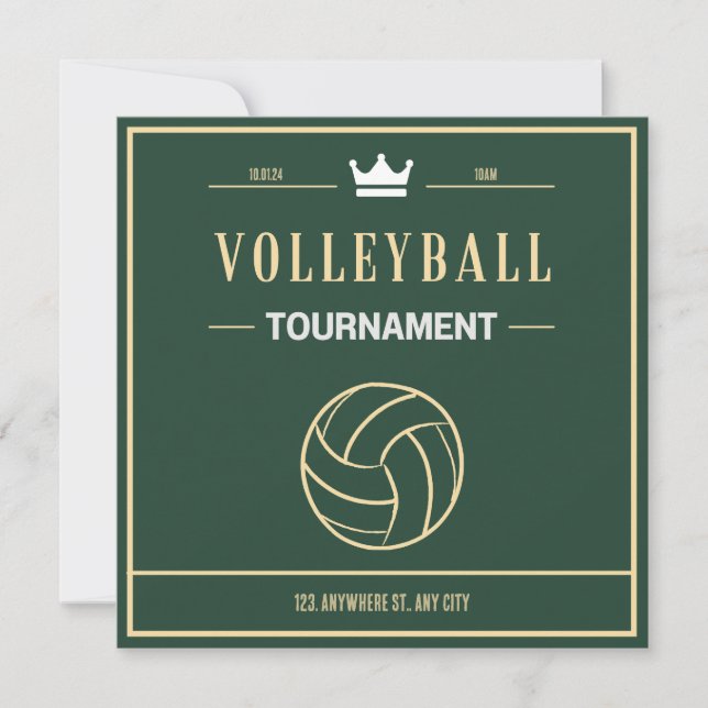 Inbjudan till volleybollturnering eller -evenemang (Framsida)