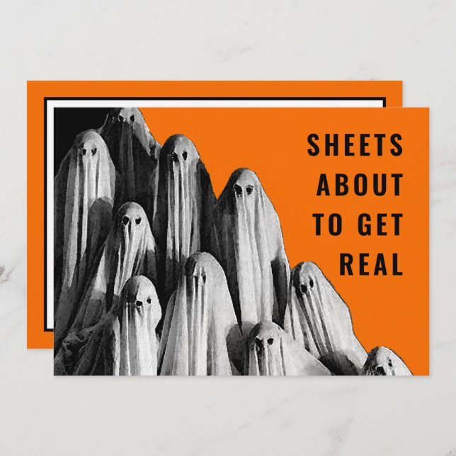 Inbjudan till vuxen Halloween fest (Fram/baksida)