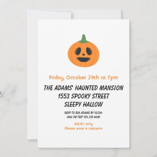 Inbjudan till Vuxen Halloween fest i Svarta Orange