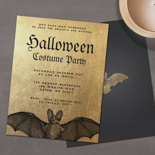 Inbjudan till vuxen Halloween fest Vampre Fladderm Reklamblad