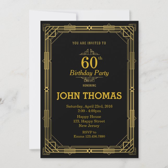 Inbjudan till vuxen på födelsedag (Framsida)