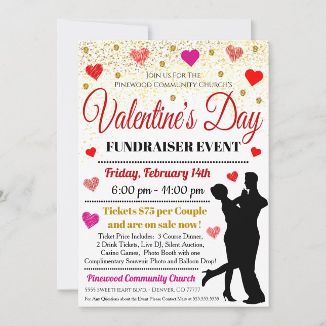 Inbjudan till Vuxen Valentines day (Framsida)