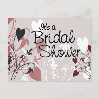 Inbjudan till vykort för hjärt-Blommar