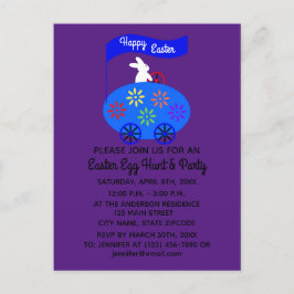 Inbjudan till vykort för påskharns äggbil nr 1