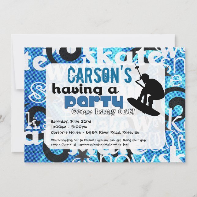 Inbjudan till Wakeboard Party (Framsida)