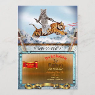 Inbjudan till Warrior Cat och Tiger Funny