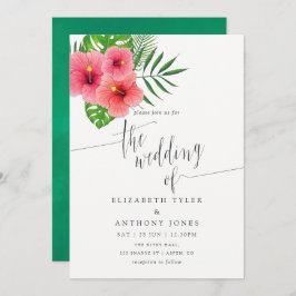 Inbjudan till Watercolor Aloha Luau Beach Wedding