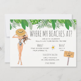 Inbjudan till Watercolor Bachelorette Beach Party