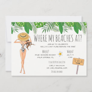 Inbjudan till Watercolor Bachelorette Beach Party