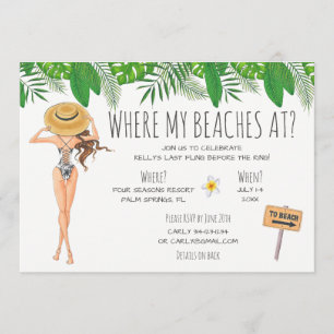 Inbjudan till Watercolor Bachelorette Beach Party