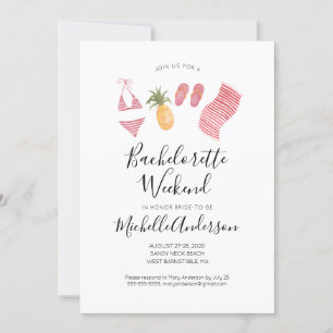 Inbjudan till Watercolor Beach Bachelorette Helg