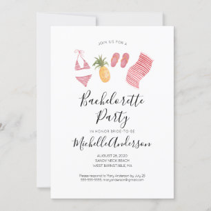 Inbjudan till Watercolor Beach Bachelorette-partie
