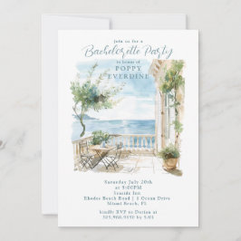 Inbjudan till Watercolor Beach Bachelorette-partie