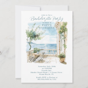 Inbjudan till Watercolor Beach Bachelorette-partie