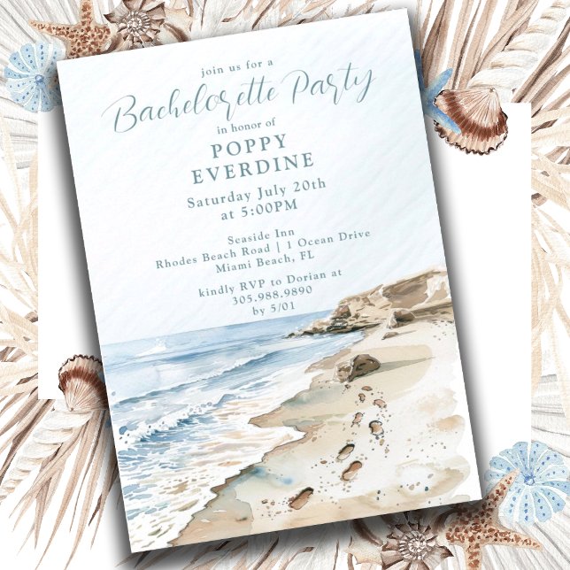 Inbjudan till Watercolor Beach Bachelorette-partie (Skapare uppladdad)