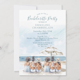 Inbjudan till Watercolor Beach Bachelorette-partie