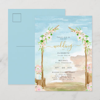 Inbjudan till Watercolor Beach Coastal Wedding