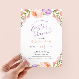 Inbjudan till Watercolor Blommigt Påsk Brunch Part