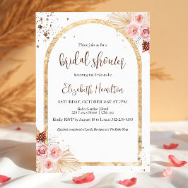 Inbjudan till Watercolor Boho Glitter Bridal Showe