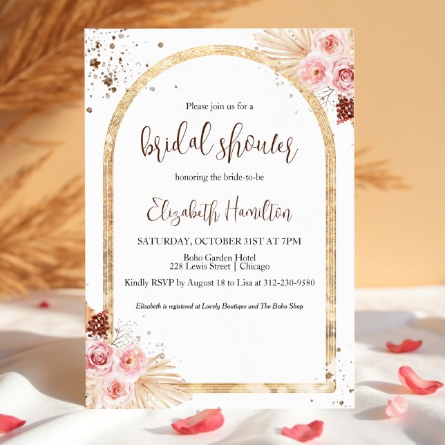 Inbjudan till Watercolor Boho Glitter Bridal Showe (Skapare uppladdad)
