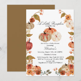 Inbjudan till Watercolor Boho Pumpkin Babydusch