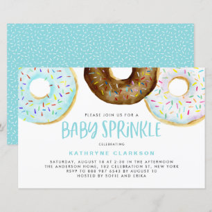 Inbjudan till Watercolor Donuts Boy Baby Sprinkle