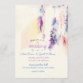 Inbjudan till Watercolor Dreamcatcher Boho Wedding