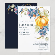 Inbjudan till Watercolor Fall Pumpkin Wedding