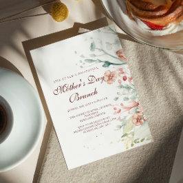 Inbjudan till Watercolor Flowers Mors dag Brunch