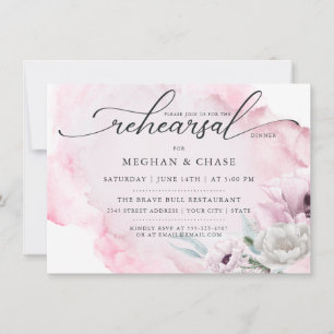 Inbjudan till Watercolor Garden Blommigt Rosa-disk