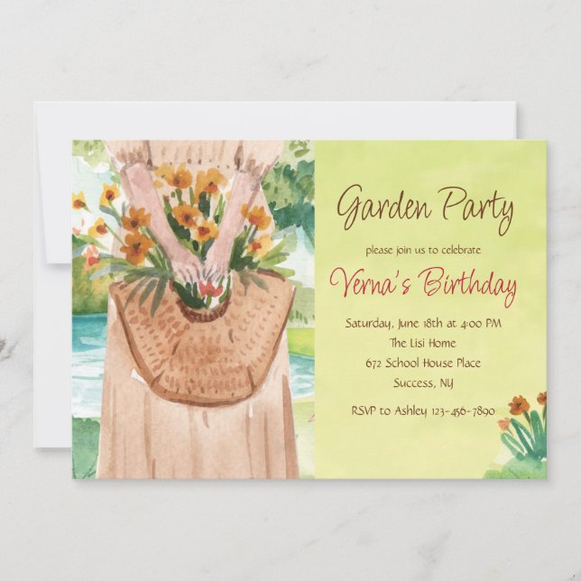 Inbjudan till Watercolor Garden Party (Framsida)