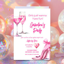 Inbjudan till Watercolor Girls Galentines Party Pa