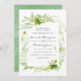 Inbjudan till Watercolor Greenery Wedding
