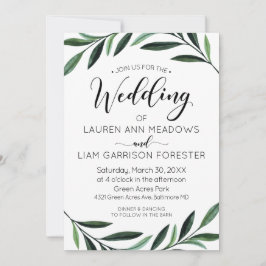 Inbjudan till Watercolor Greenery Wedding