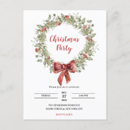 Inbjudan till Watercolor Holly Wandejul-partiet