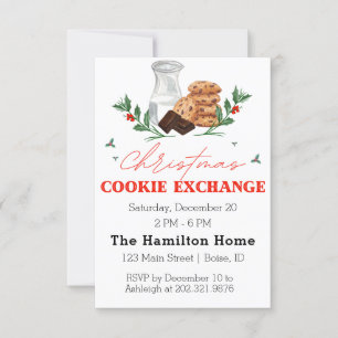 Inbjudan till Watercolor jul Cookie Exchange Party