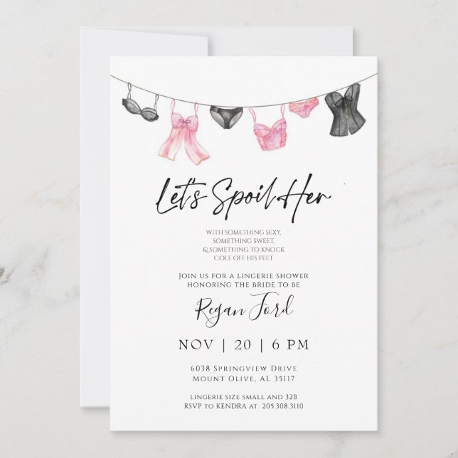 Inbjudan till Watercolor Lingerie Party (Framsida)