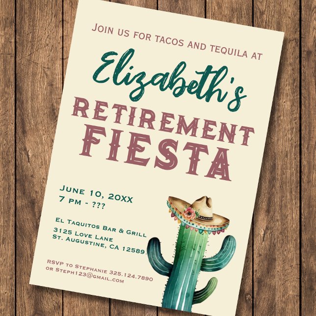 Inbjudan till Watercolor Mexican Fiesta Pension (Skapare uppladdad)