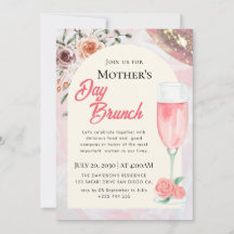 Inbjudan till Watercolor Mors dag Brunch