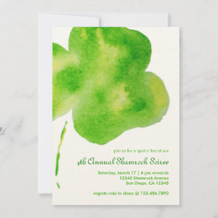 Inbjudan till Watercolor Shamrock Party