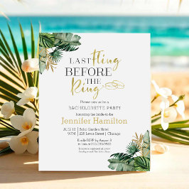 Inbjudan till Watercolor Tropical Bachelorette-par