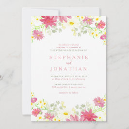 Inbjudan till Watercolor Wildblombröllop