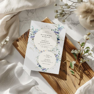 Inbjudan till Watercolor Wildblommor Elegant bröll
