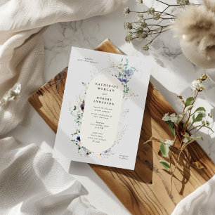 Inbjudan till Watercolor Wildblommor Elegant bröll